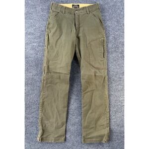 Noble Outfitters Tug Free Canvas Work Carpenter Pants 10 Olive Green Utility